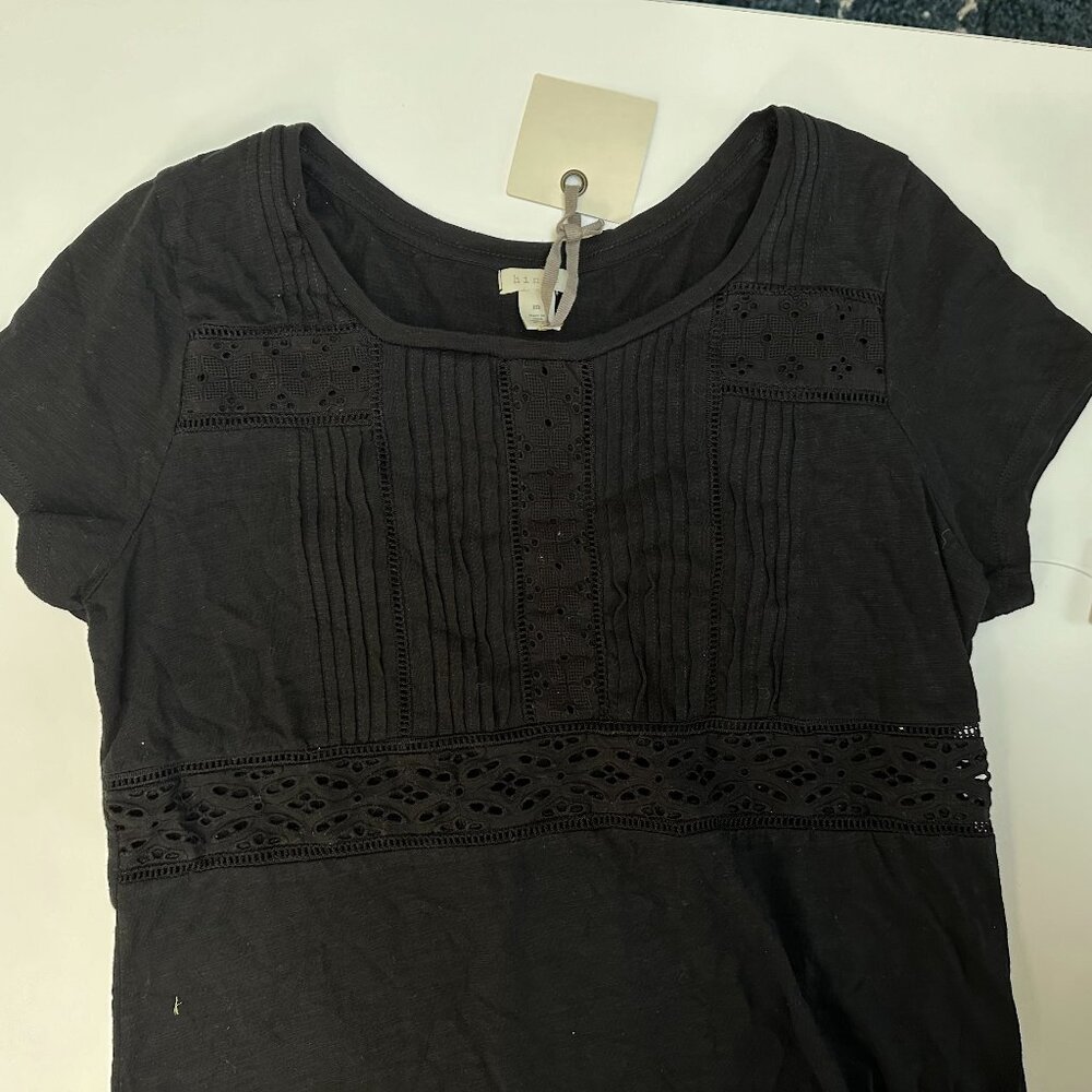 NWT - Black Hinge Shirt with Lace Detail Size L